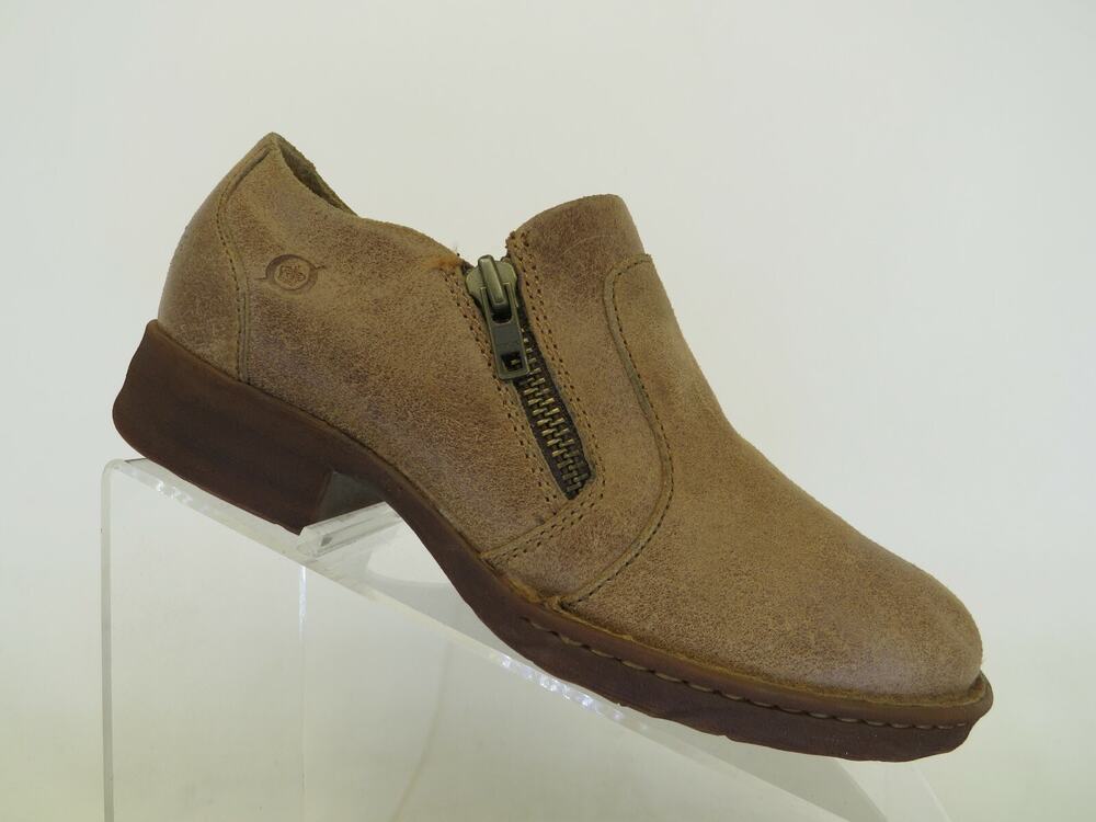 Born Womens Brown Leather Zip Ankle Fashion Boots Bootie Size 6.5 M